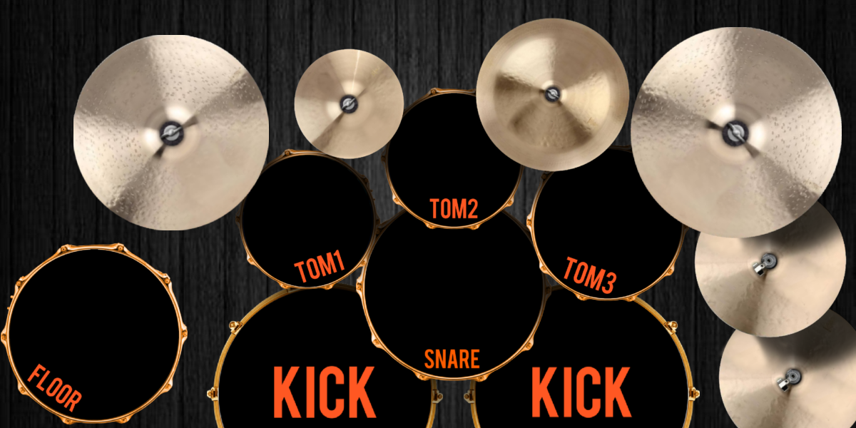 Orange n' Black drum kit