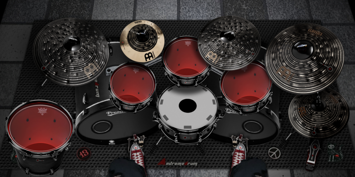 Black Custom 3D drum kit